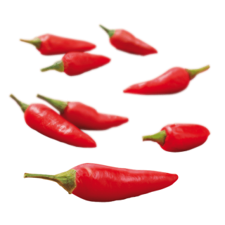 schwebende Peperoncini