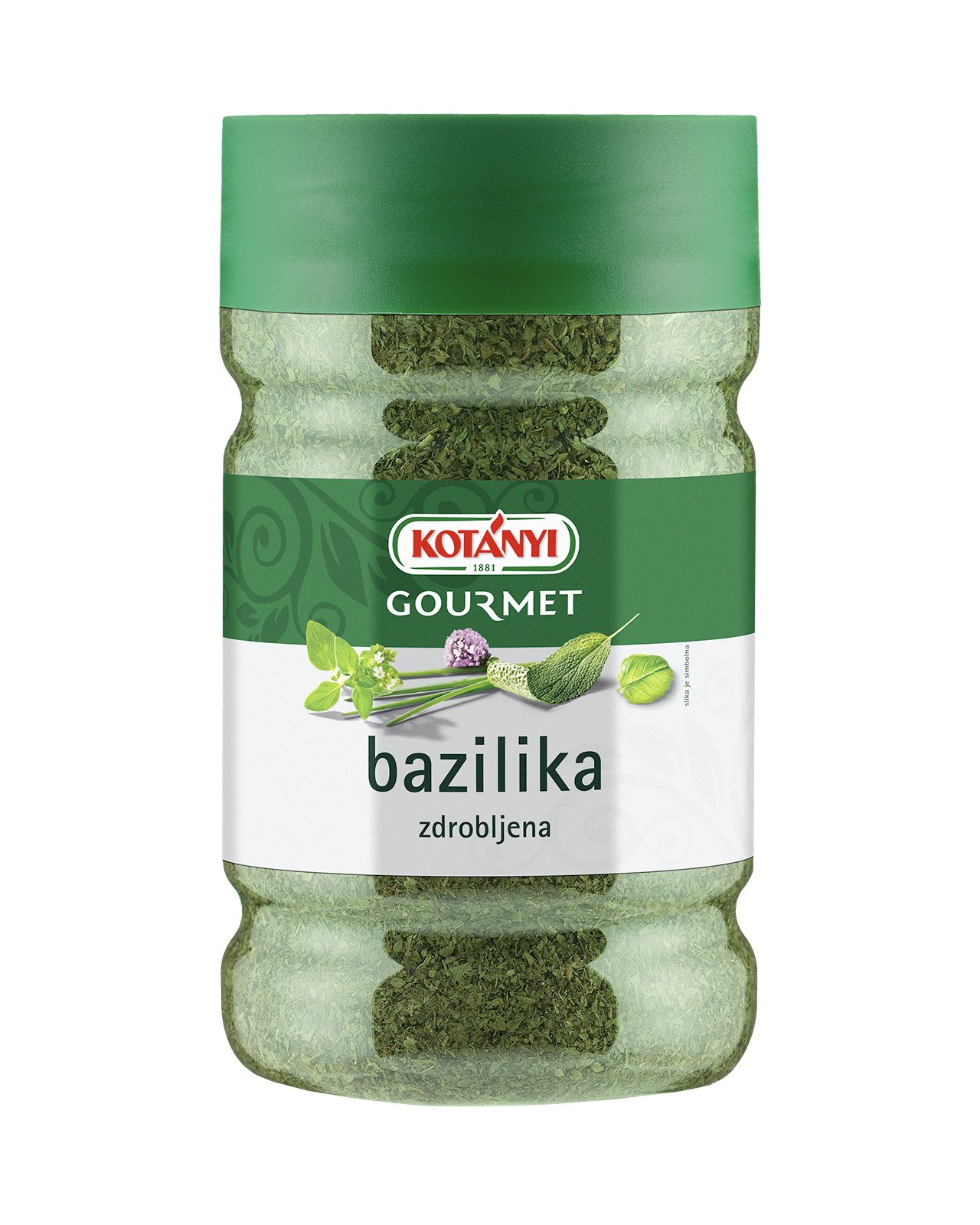 24060601 Kotanyi Bazilika Zdrobljena B2b Jar 1200ccm